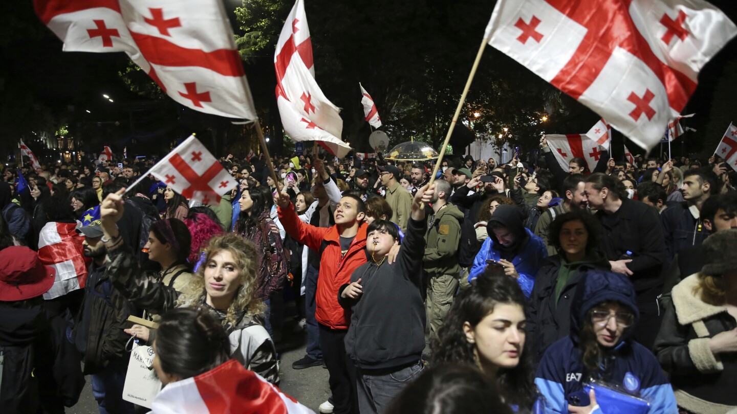 Thousands protest in Georgia over the weekend against ‘Russia-style’ law on foreign influence