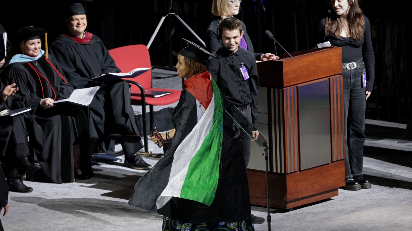 Campus protests over Israel-Hamas war scaled down during US commencement exercises