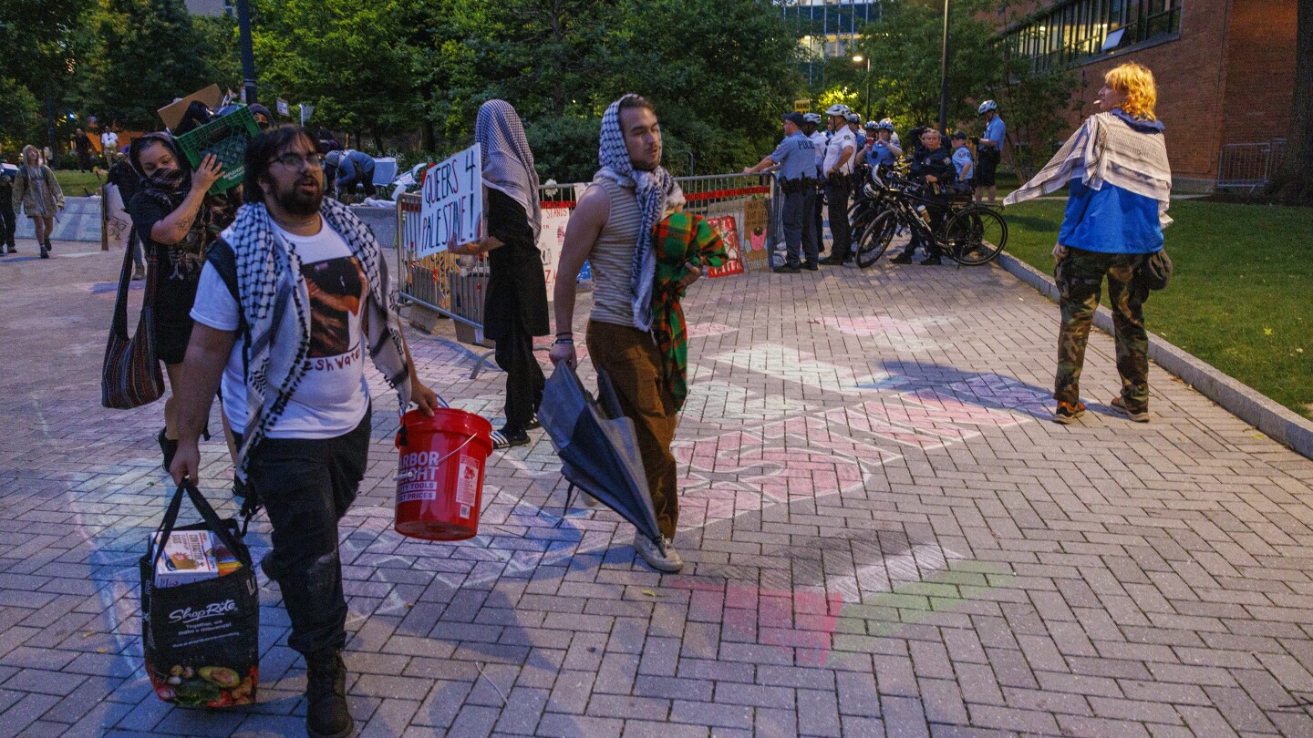 Pro-Palestinian protesters leave after Drexel University decides to have police clear encampment