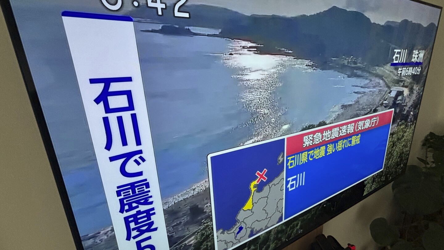 Strong earthquakes shake area near Japanese region hit by Jan. 1 fatal disaster, but no tsunami