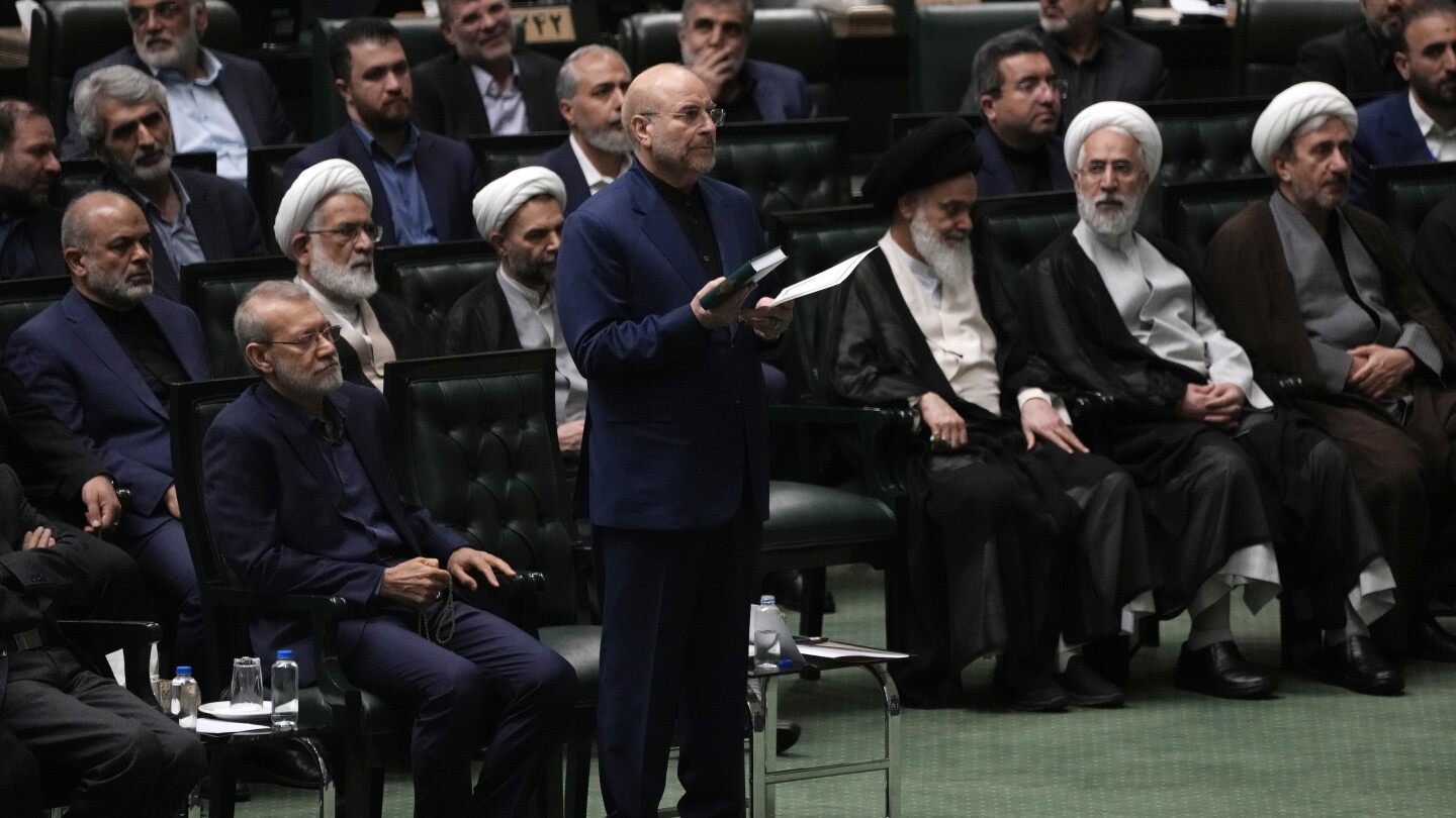Iran’s hard-line parliament speaker Mohammad Qalibaf registers as a presidential candidate
