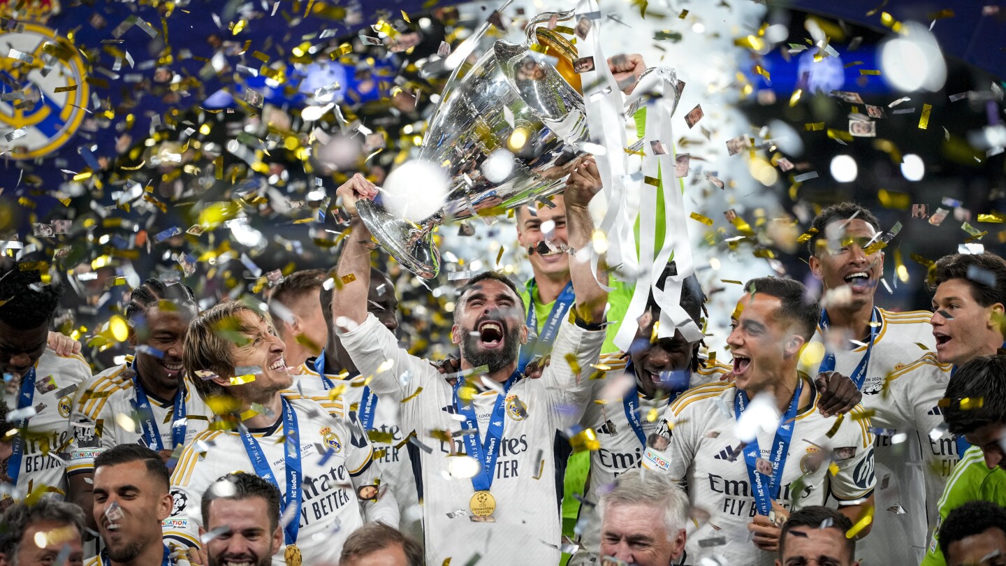 AP Sports Week in Pictures: Real Madrid’s victory toss, rainy French Open and U.S. Women’s Open