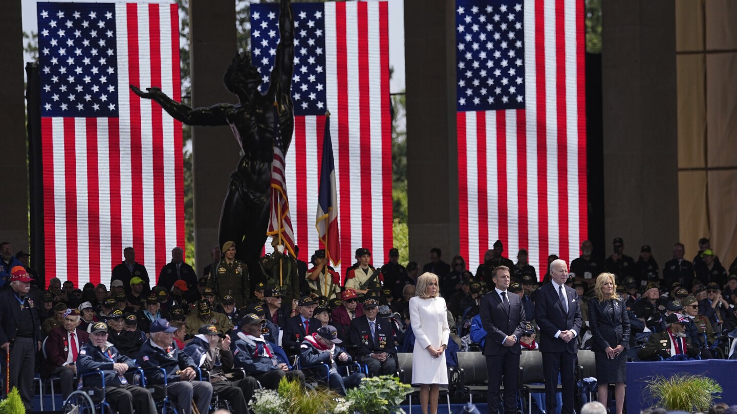 Biden calls for solidarity with Ukraine at D-Day anniversary ceremony near the beaches of Normandy