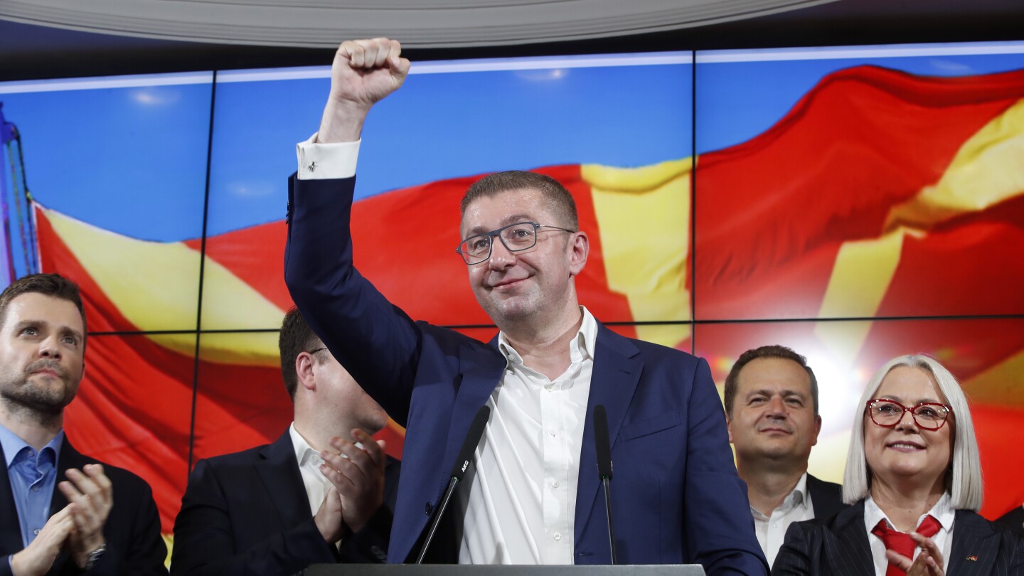 North Macedonia’s center-right leader given official mandate to form government after election win