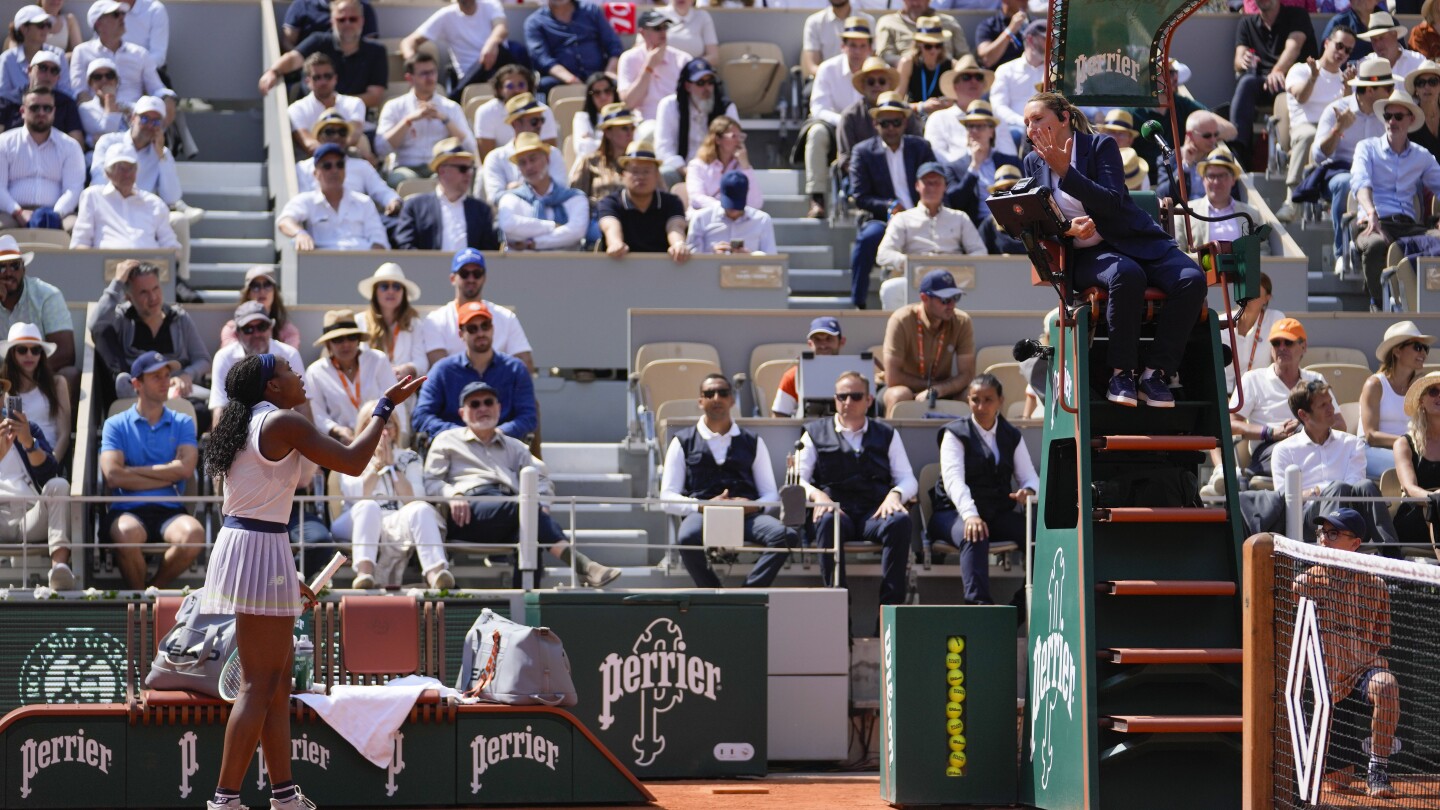 Coco Gauff loses an argument with a French Open chair umpire and wants to see replays in tennis