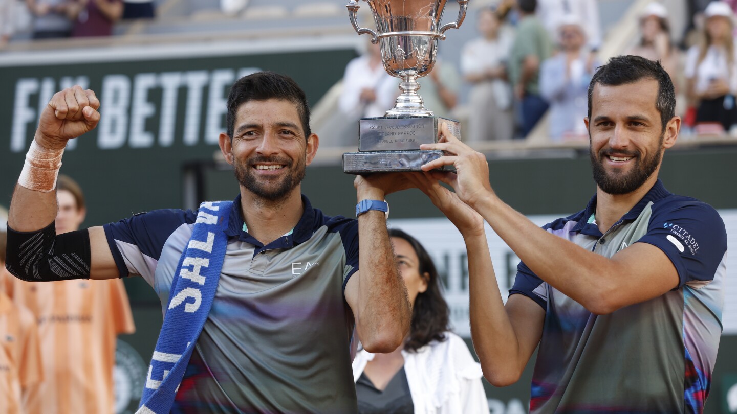 Arevalo and Pavic beat Bolelli and Vavassori to win men’s French Open doubles title