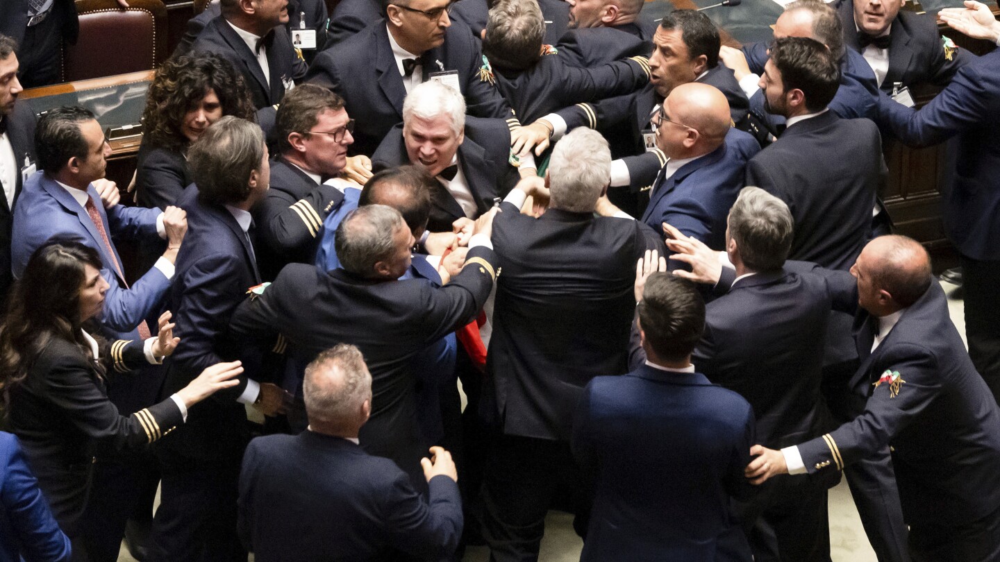 Fistfight erupts in Italian Parliament as tensions rise over expanding regional autonomy