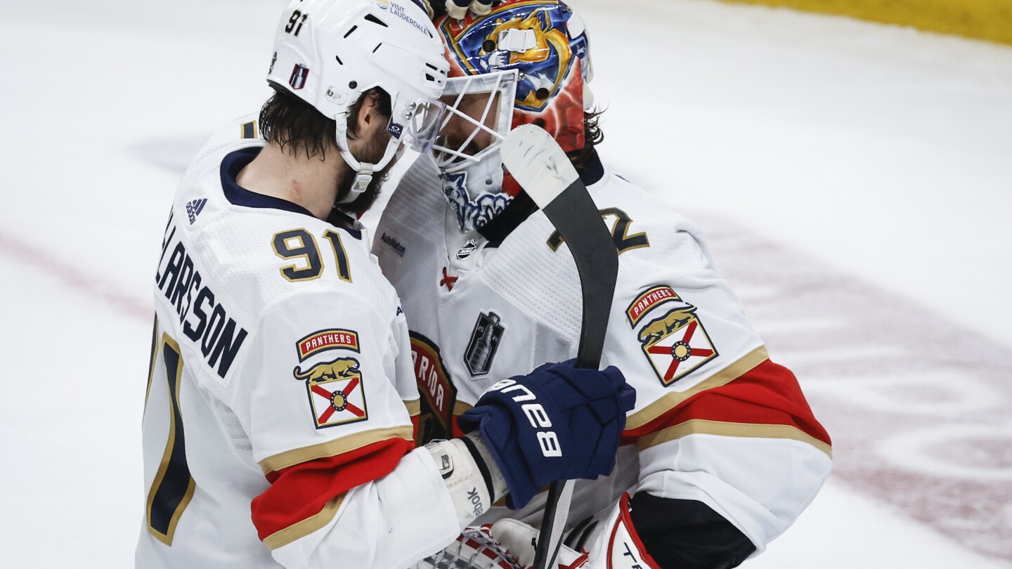 Barkov, Bobrovsky and the Panthers beat the Oilers 4-3 to move within win of Stanley Cup title