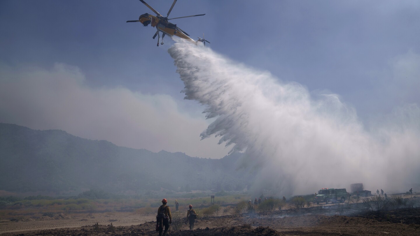 Strong winds, steep terrain hamper crews battling Los Angeles area’s first major fire of the year