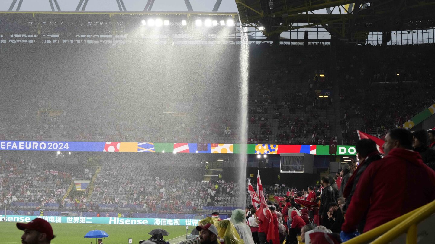 Fighting breaks out between Turkey and Georgia fans inside stadium at Euro 2024