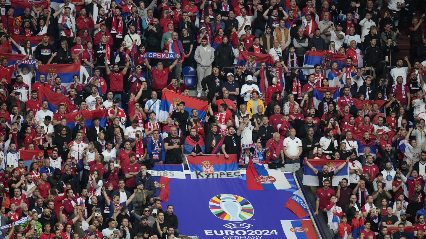 UEFA fines Albania, Serbia $10,700 each for nationalist fan banners at Euro 2024 games