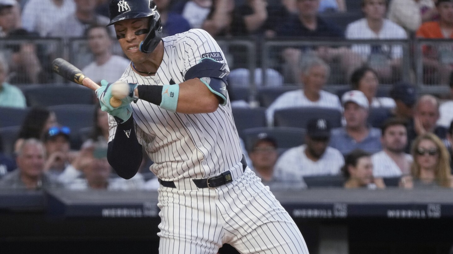 Aaron Judge returns to Yankees’ lineup against Orioles, two days after getting hit on hand by pitch