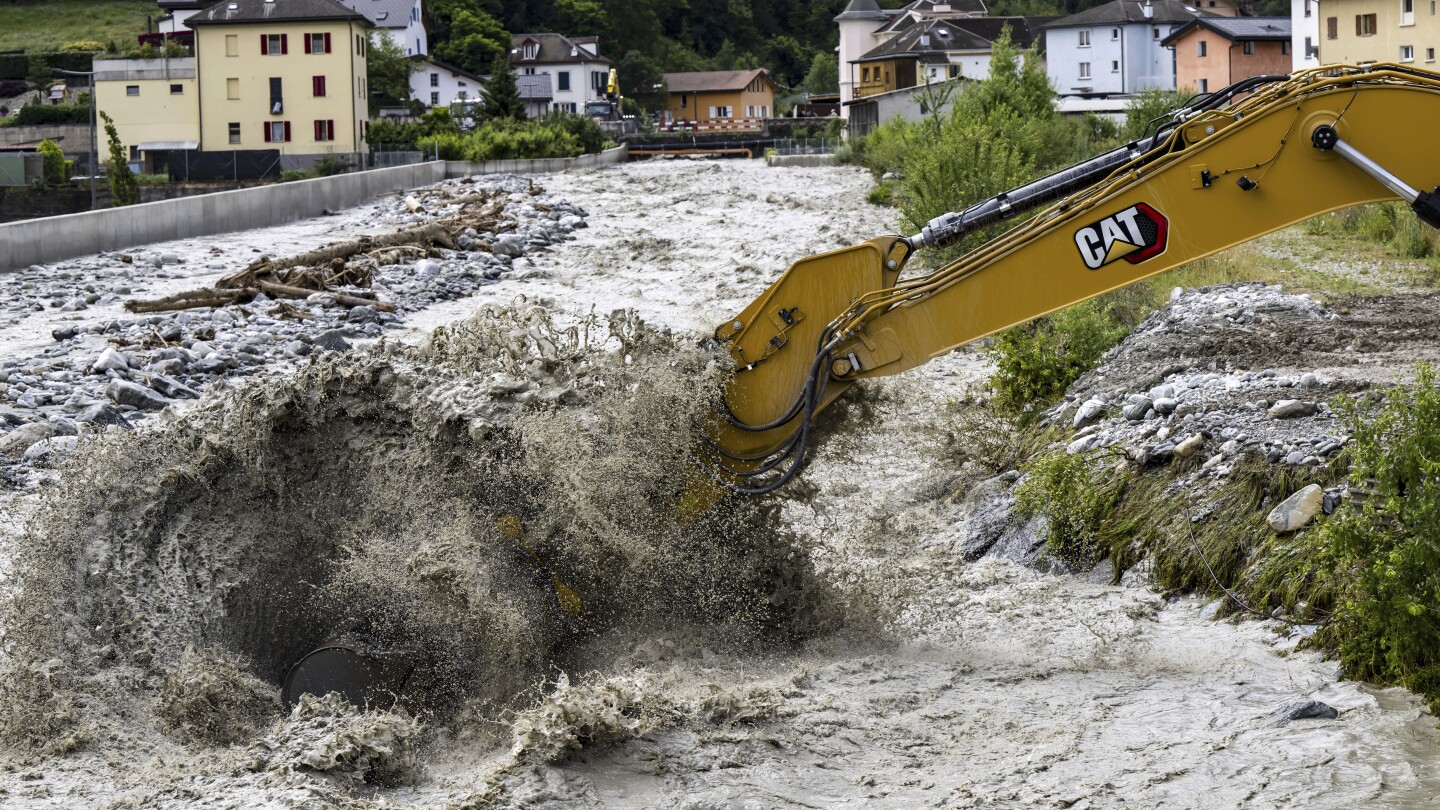 3 missing in a landslide in Swiss Alps as heavy rains cause flash floods