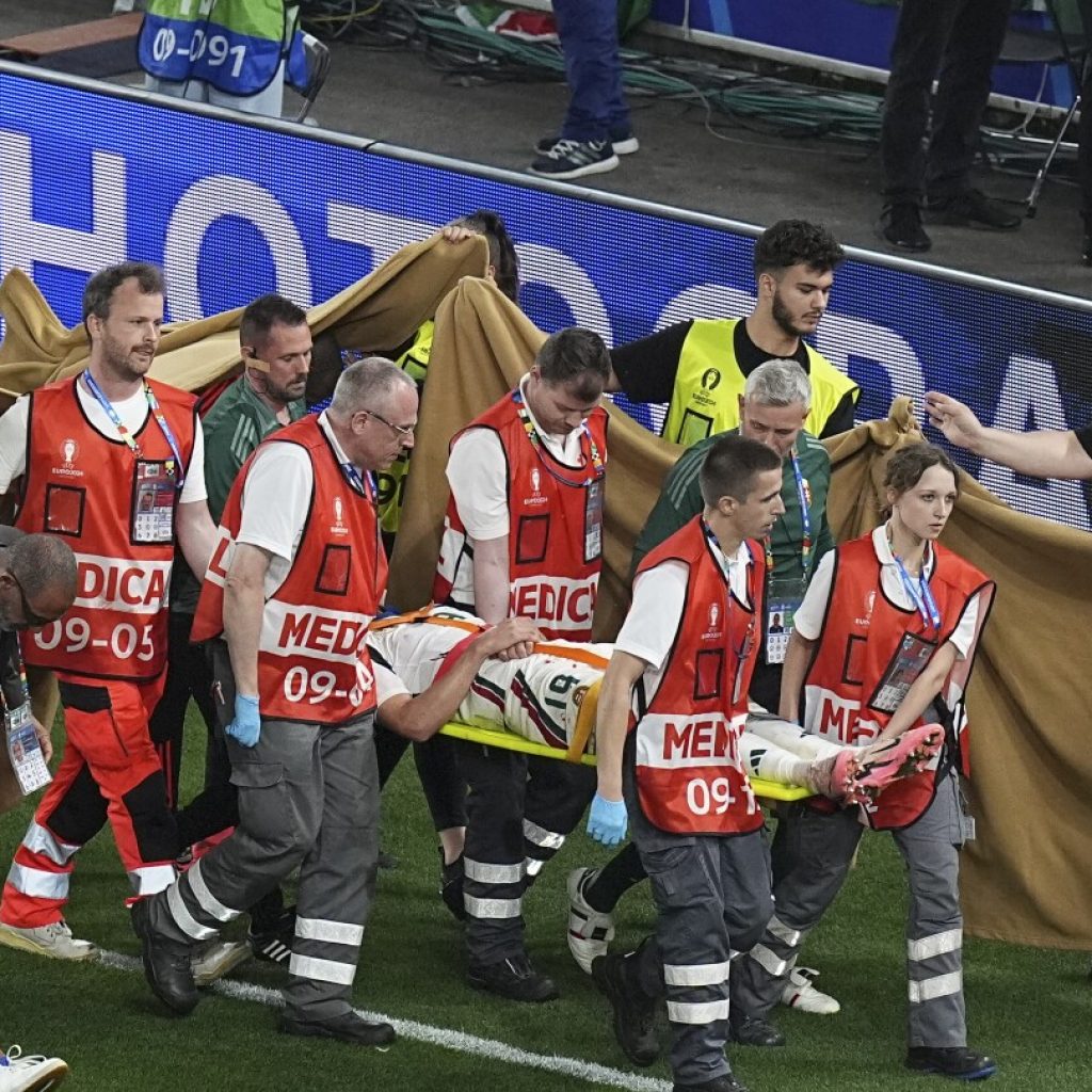 Varga back in Hungary 2 days after surgery on facial fractures following collision at Euro 2024