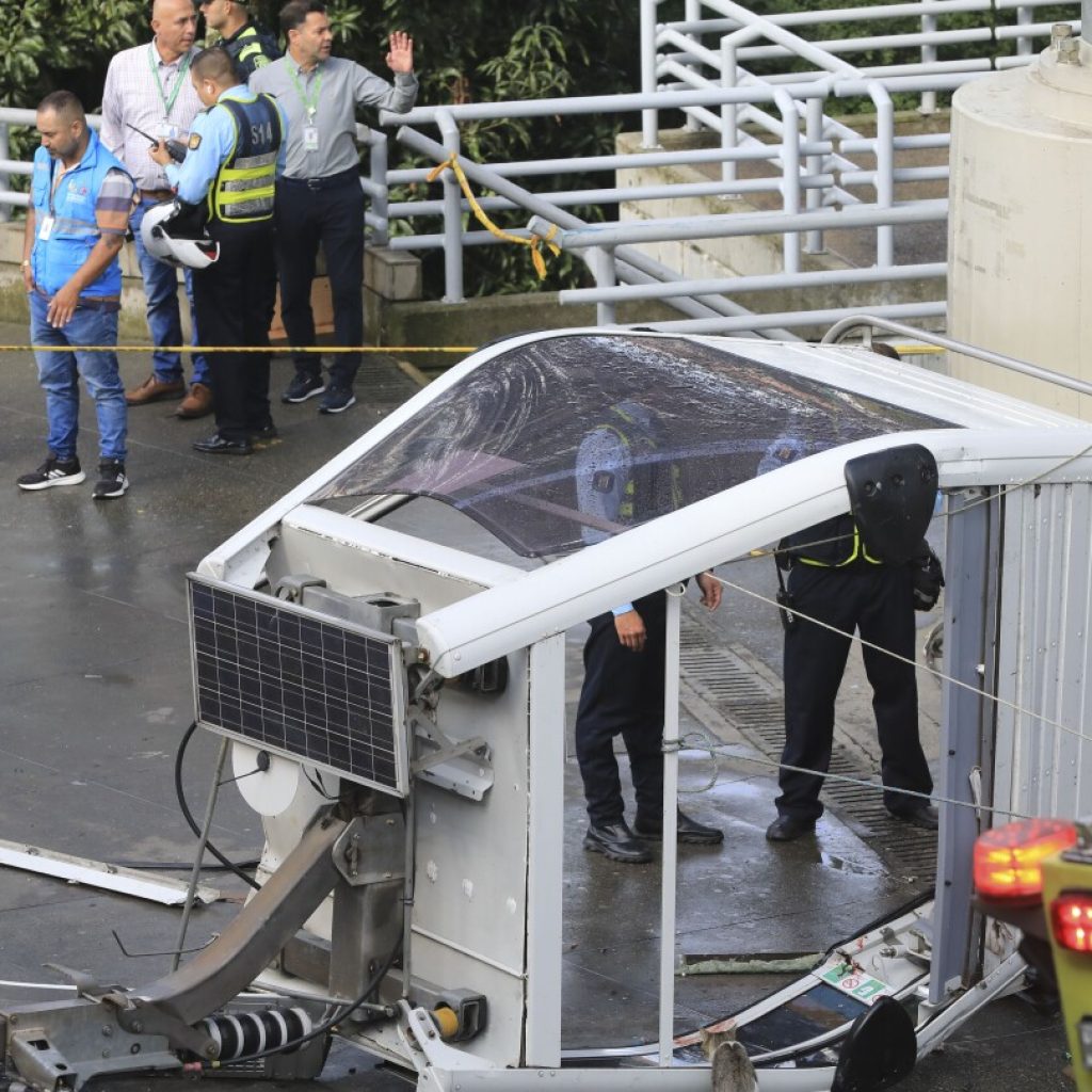 Cable car collapse in Colombia leaves at least 1 dead and 12 injured, officials say