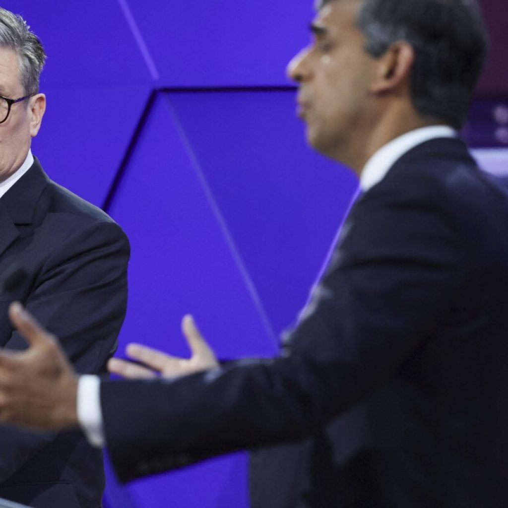 UK’s Sunak and Starmer struggle to be heard as noisy protest mars their final election debate