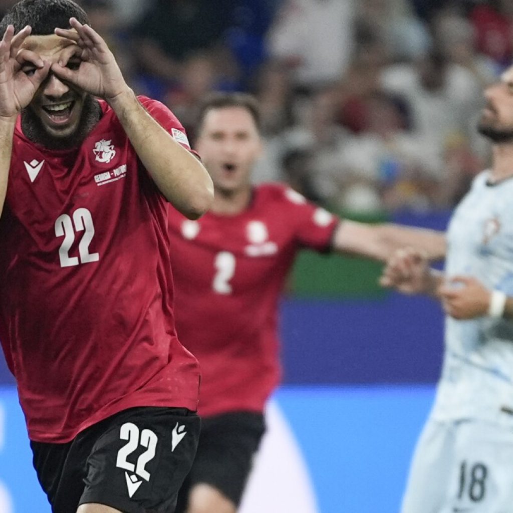 Georgia upsets Portugal 2-0 to reach the last 16 at Euro 2024