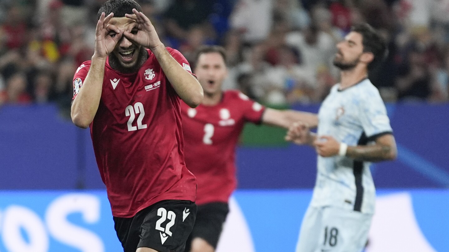 Georgia upsets Portugal 2-0 to reach the last 16 at Euro 2024