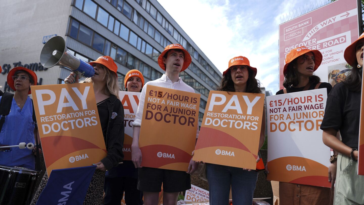 Thousands of doctors go on strike in England a week before the UK general election