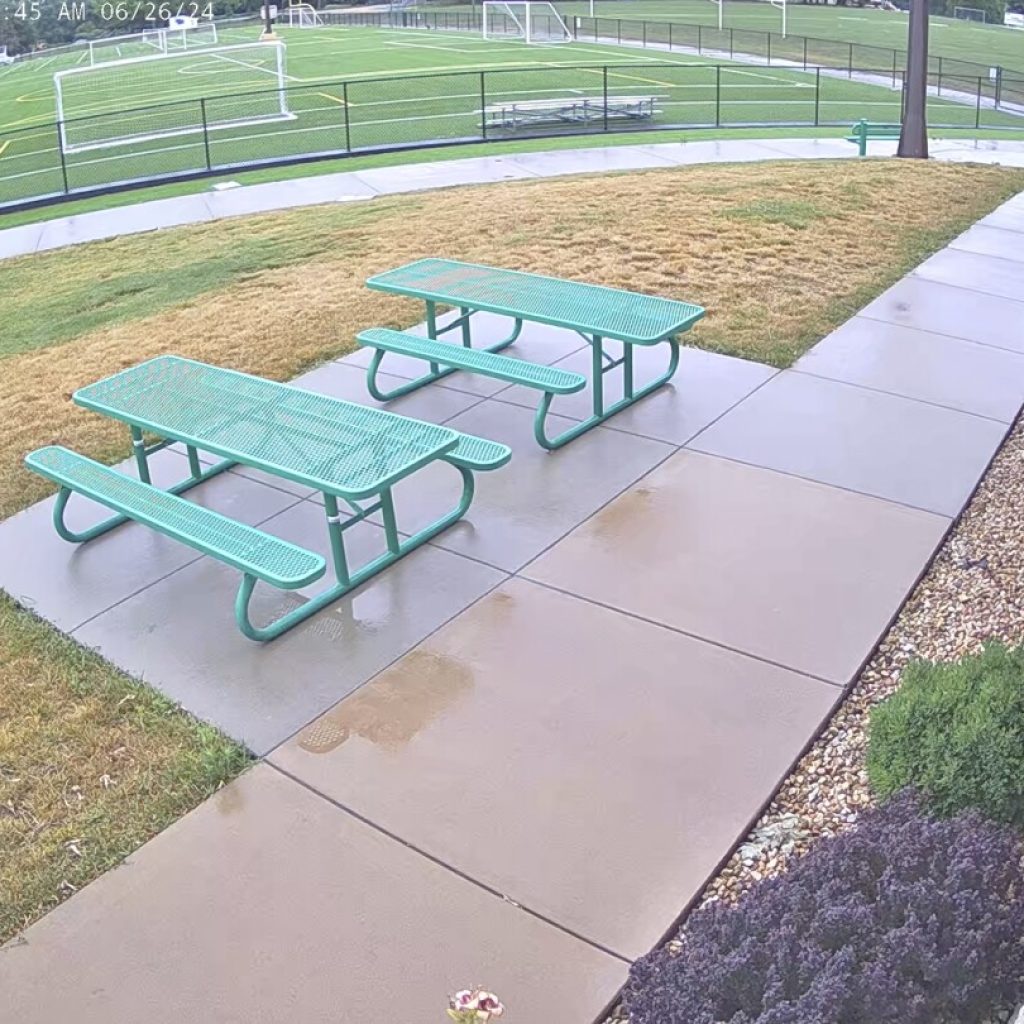 Giant sinkhole swallows the center of a soccer field built on top of a limestone mine