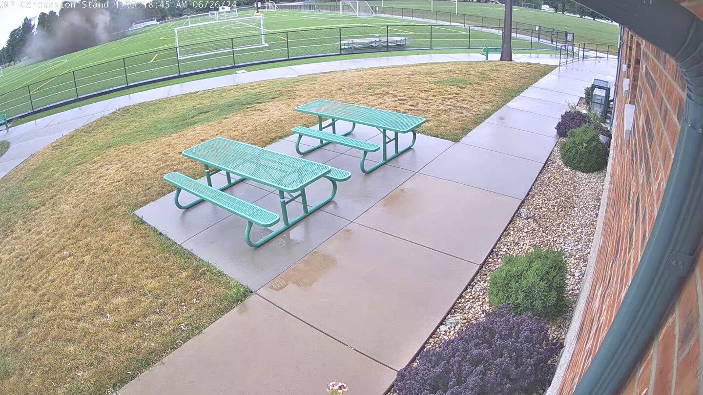 Giant sinkhole swallows the center of a soccer field built on top of a limestone mine