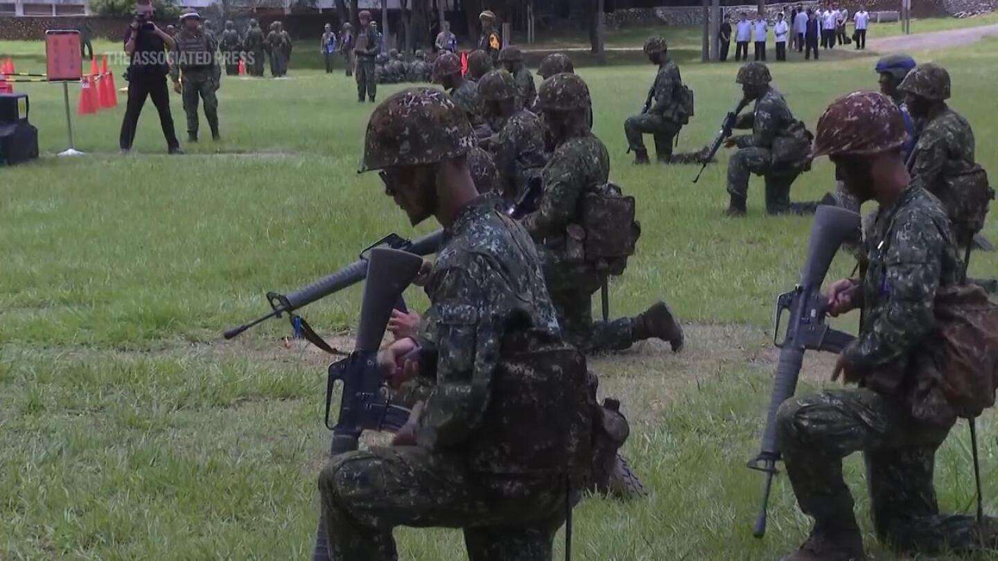 Taiwan president Lai Ching-te inspects army bootcamp in Taichung over growing tension with China | AP News