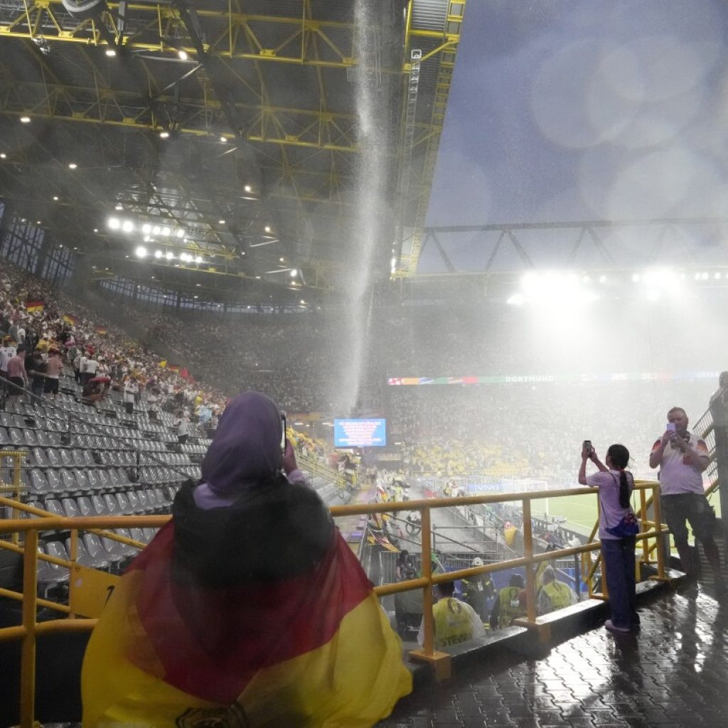Germany’s game with Denmark resumes at Euro 2024 after thunderstorm