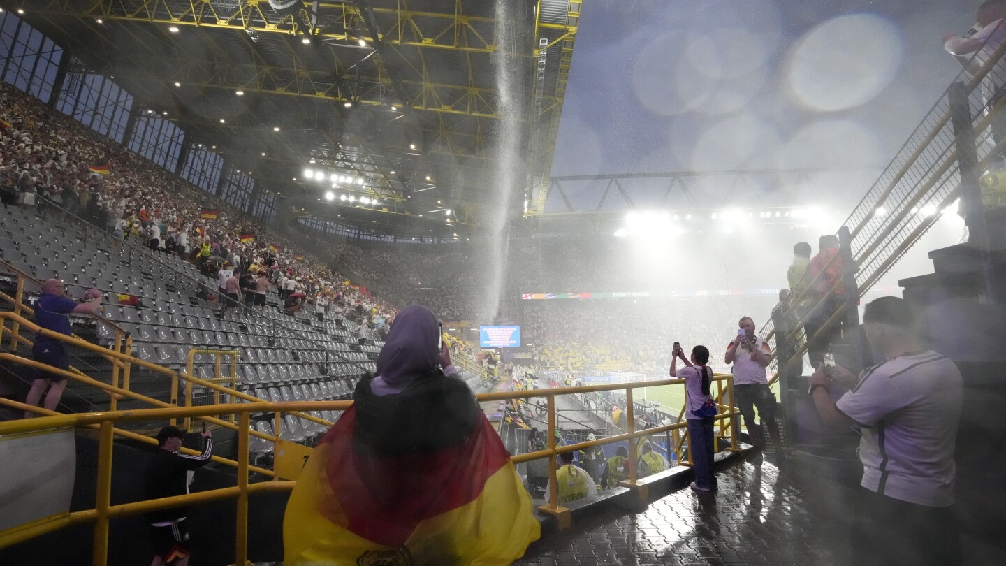 Germany’s game with Denmark resumes at Euro 2024 after thunderstorm