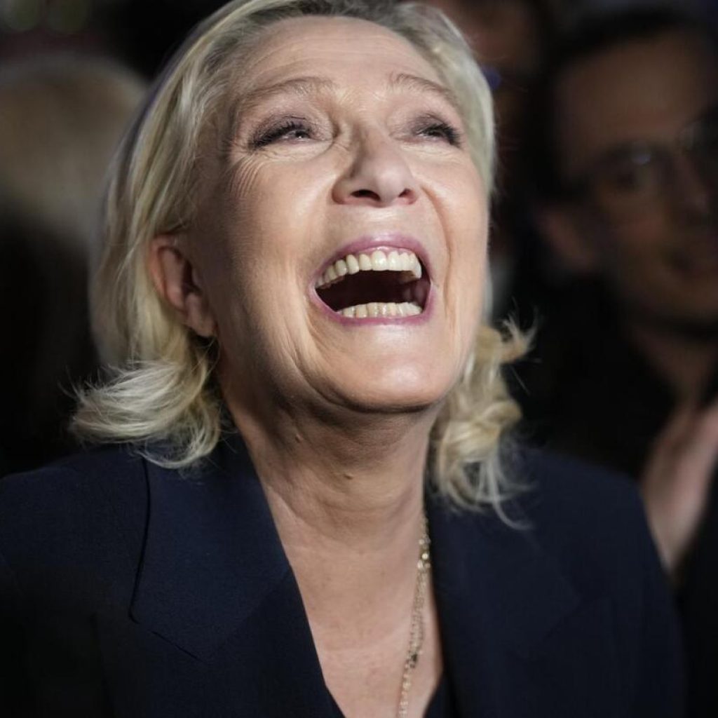 France far right leader Marine Le Pen hails projections of first-round election lead for her party | AP News