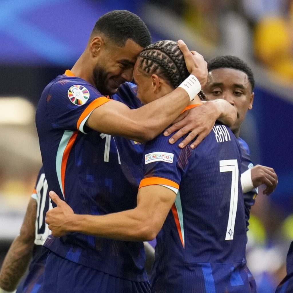 Cody Gakpo’s goal gives Netherlands 1-0 lead over Romania at halftime in round of 16 at Euro 2024