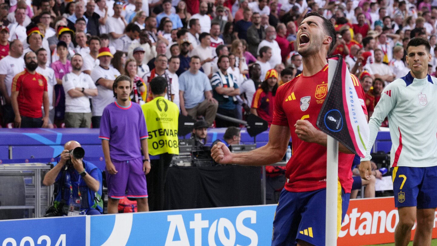 Like father, like son. Mikel Merino emulates dad’s goal celebration at same stadium at Euro 2024