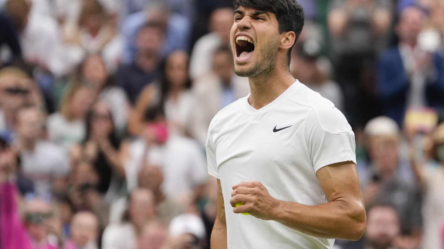 Alcaraz holds off Humbert in 4 sets to reach Wimbledon quarterfinals