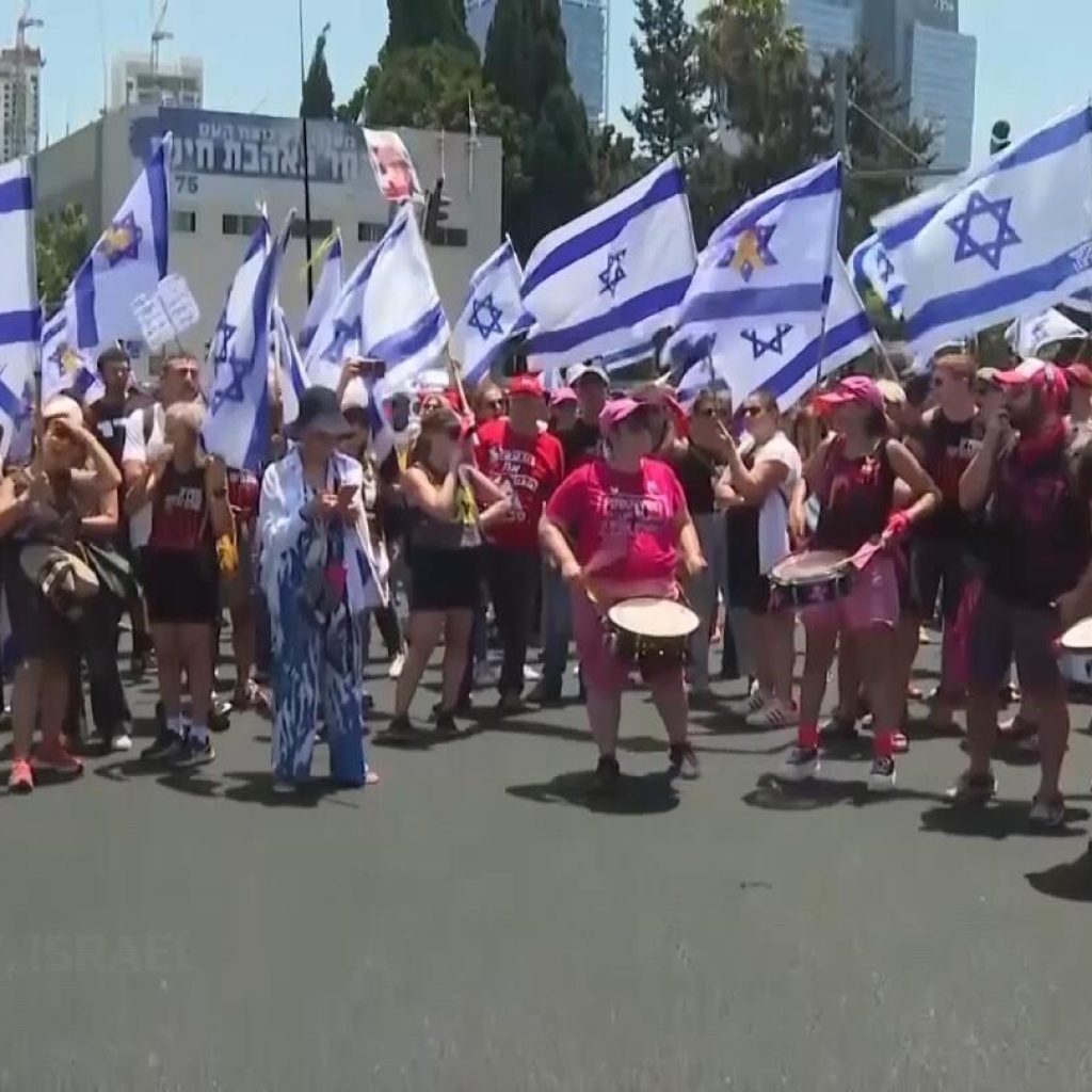 Protesters block roads in Tel Aviv and Jerusalem as they mark nine months since start of Gaza war | AP News