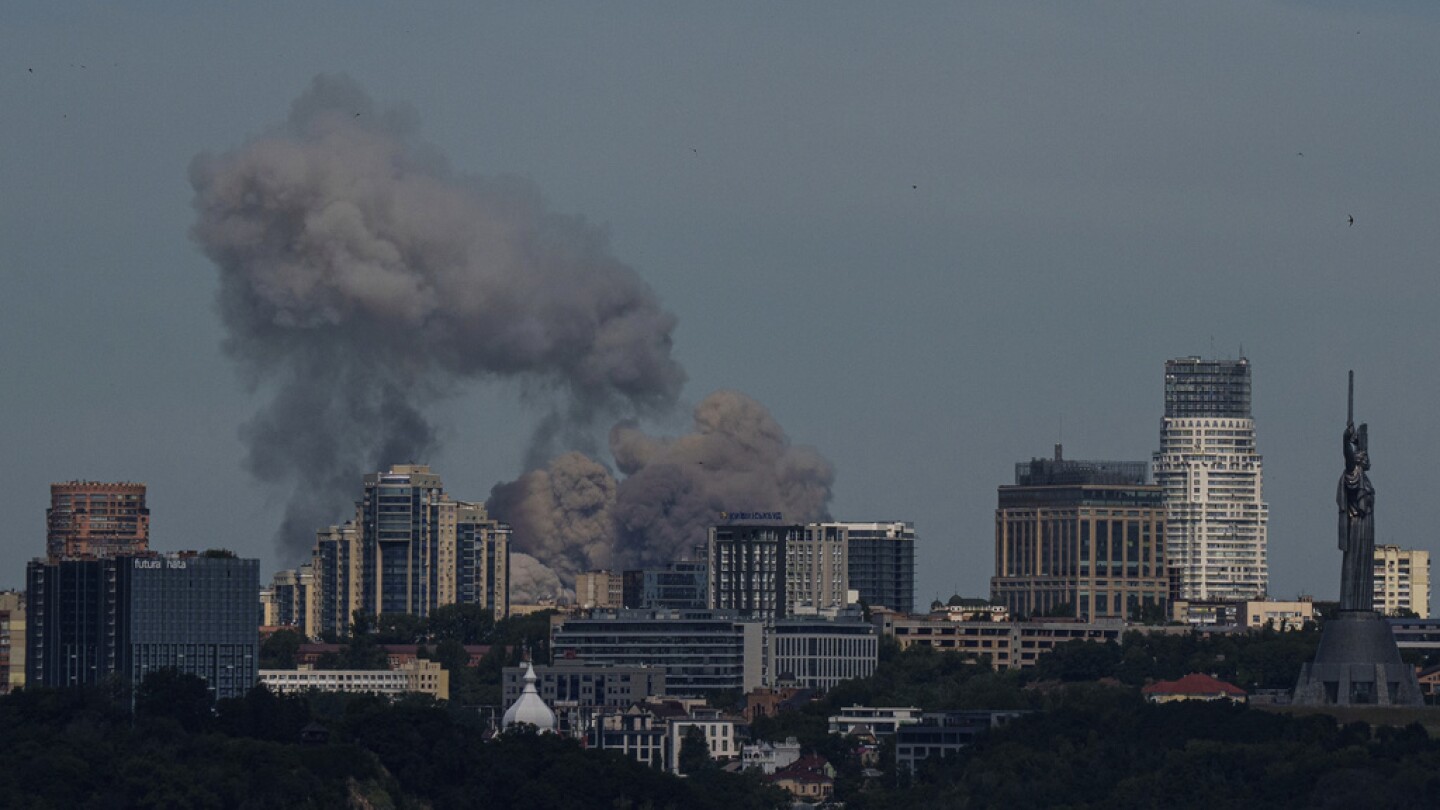 Aftermath scenes as Russian missiles hit children’s hospital in Ukrainian capital | AP News