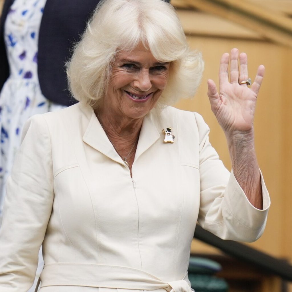 Queen Camilla visits Wimbledon and Royal Box guests include actress Keira Knightley