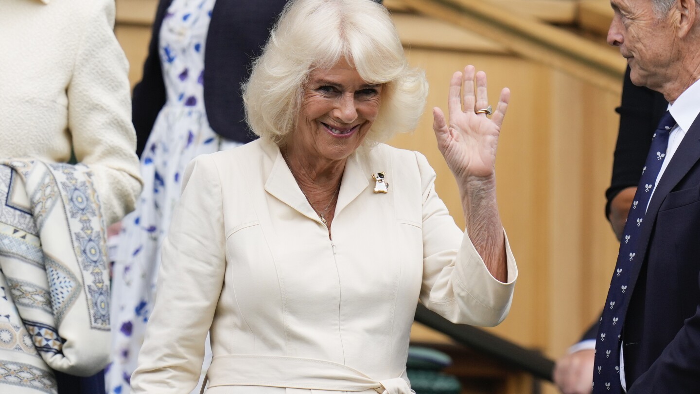 Queen Camilla visits Wimbledon and Royal Box guests include actress Keira Knightley