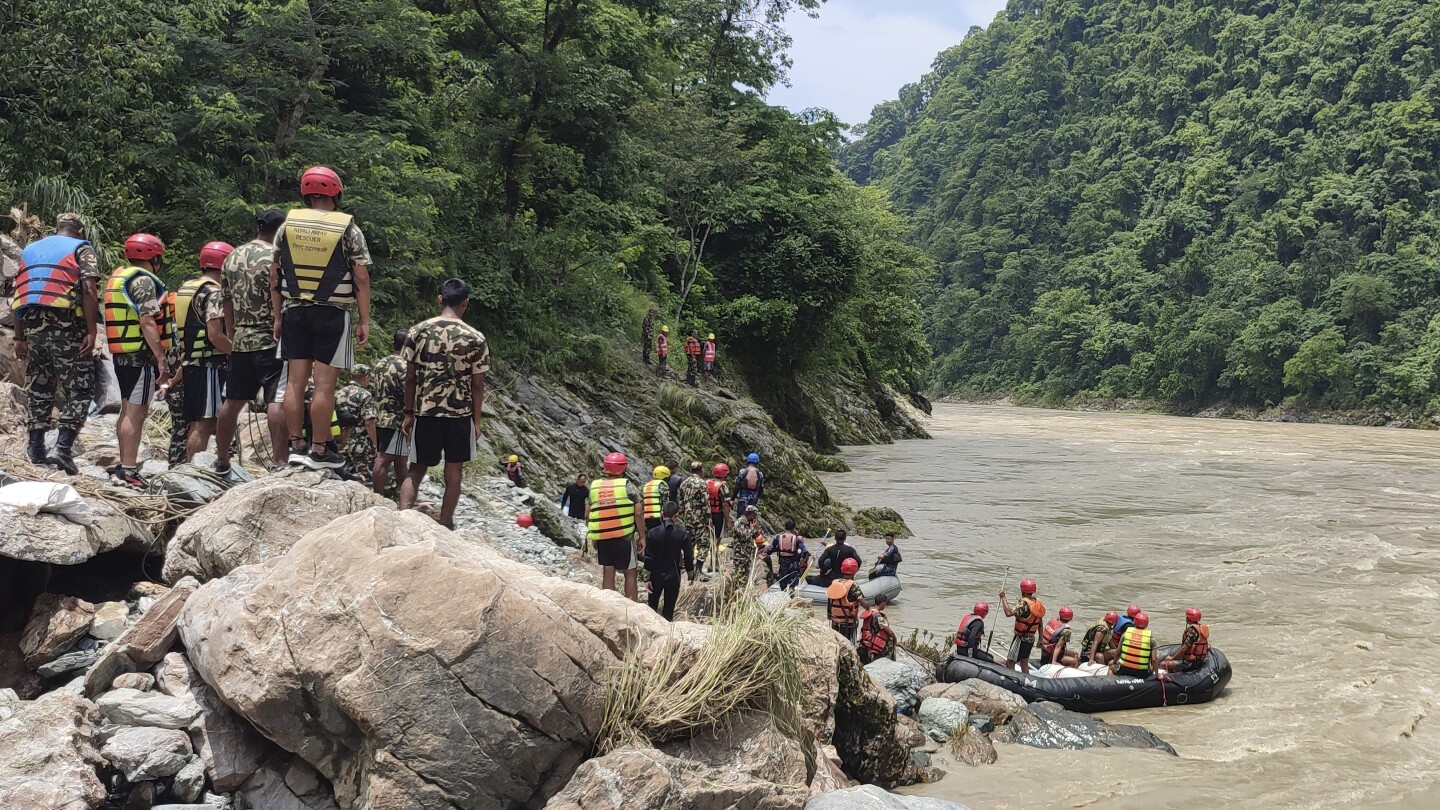 Nepal authorities say 65 people were on board the buses missing in a river since Friday