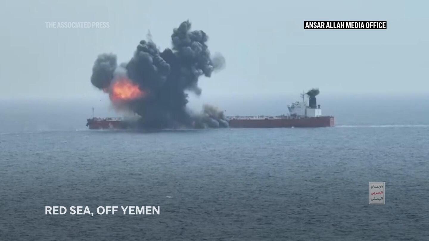 Houthi rebels release video said to show latest attack on commercial vessel in Red Sea | AP News