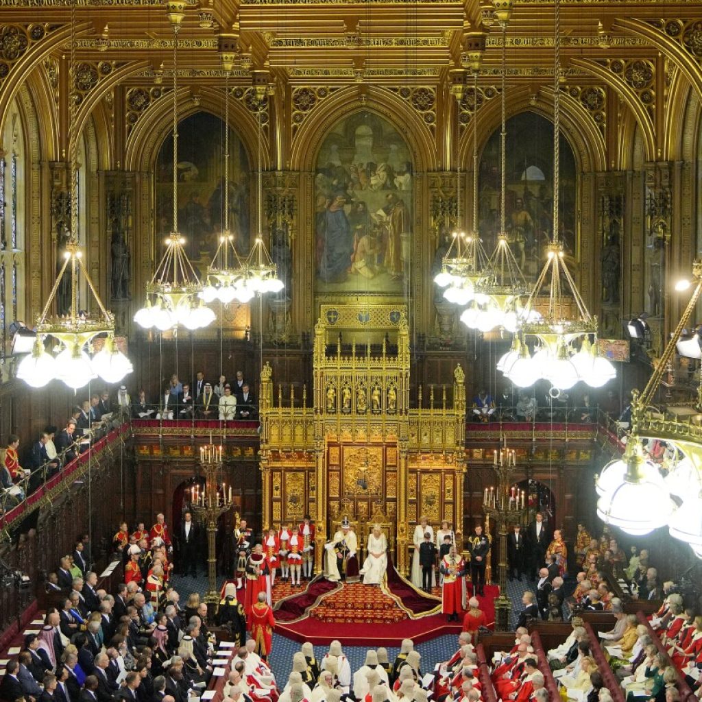 Trumpets, tiaras and tradition on display as King Charles III presides over opening of Parliament