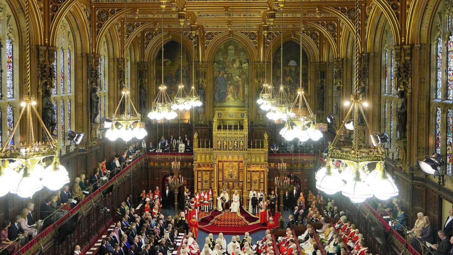 Trumpets, tiaras and tradition on display as King Charles III presides over opening of Parliament