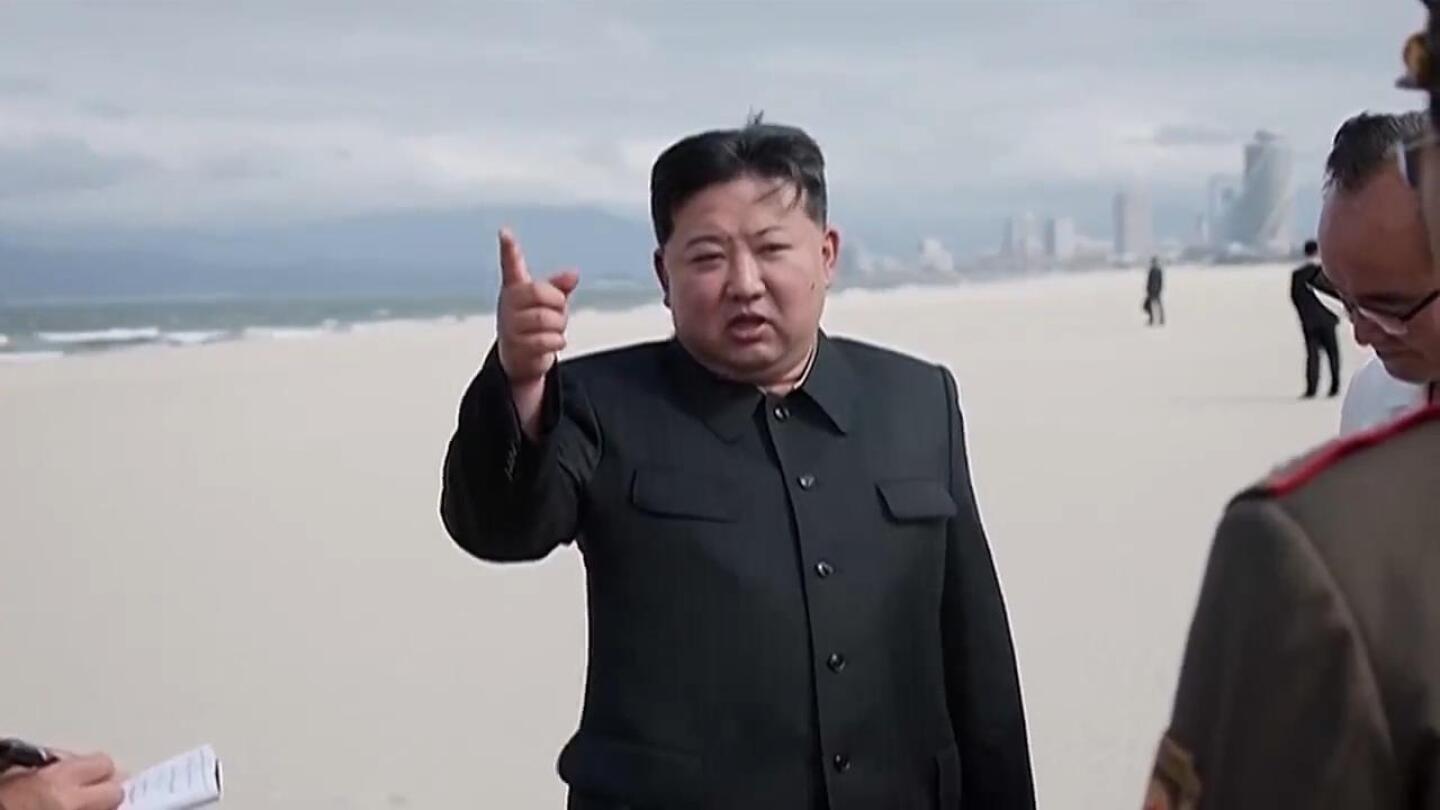 North Korean leader visits new beach resort, but no tourists yet | AP News