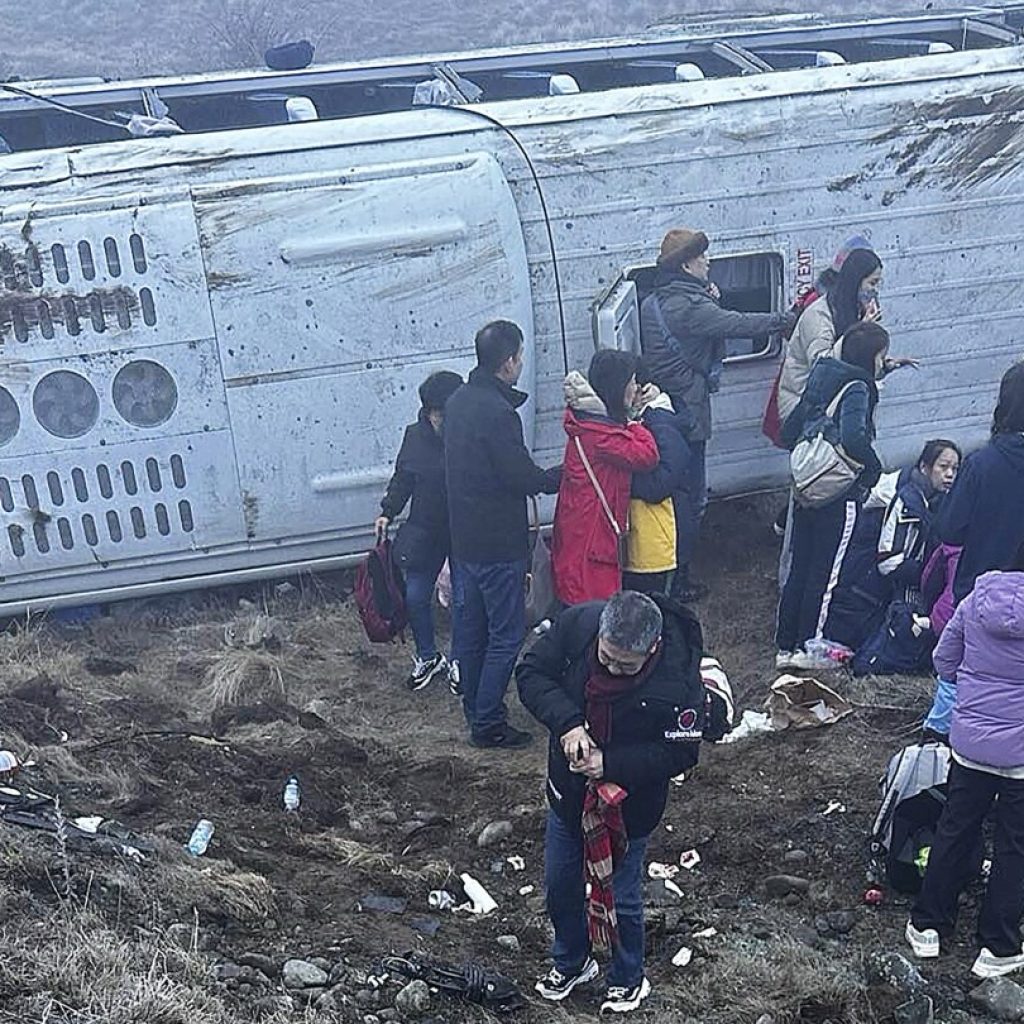 Buses carrying Chinese tourists veer off New Zealand road in 2 crashes at the same spot. 15 hurt