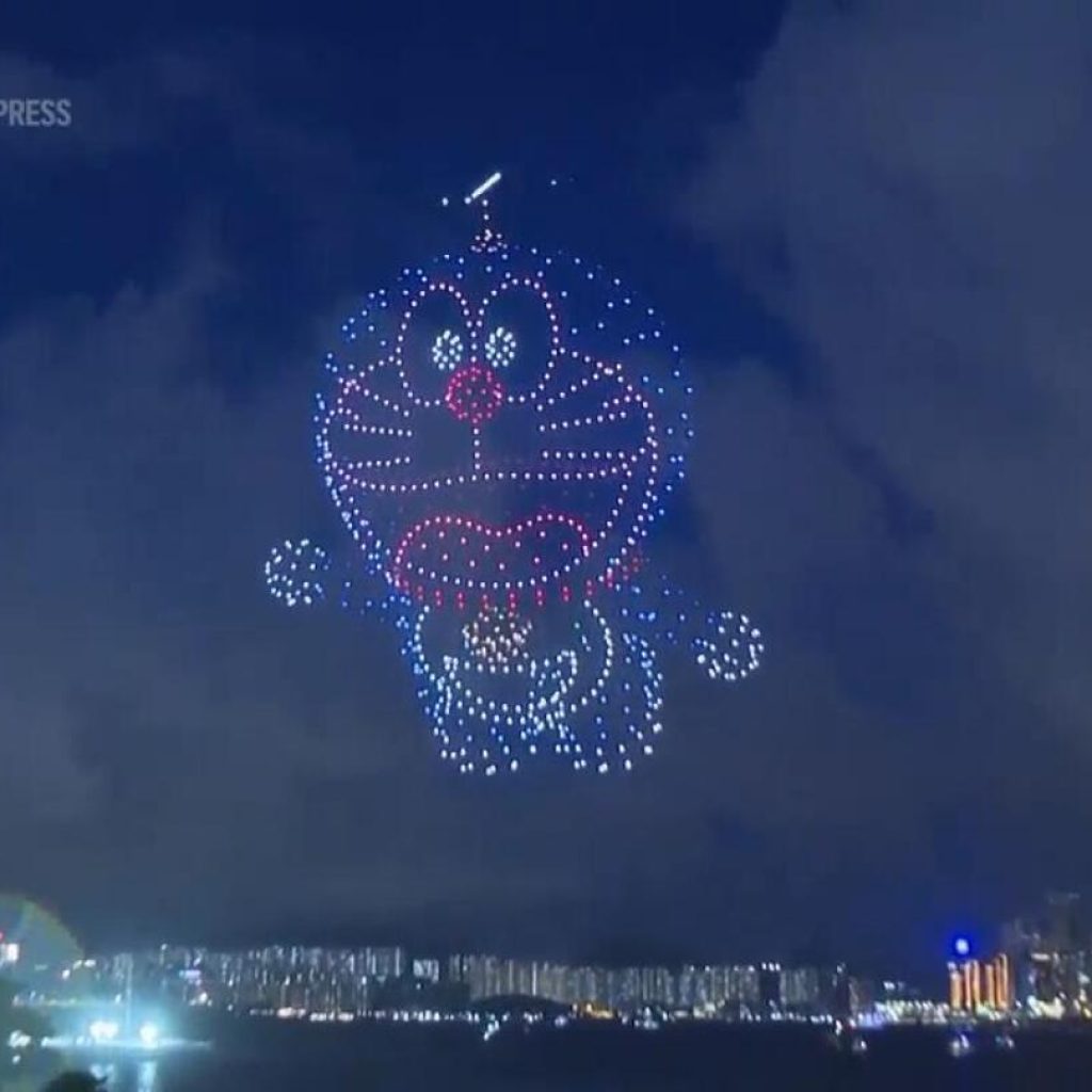 Japan’s Doraemon cartoon character returns to Hong Kong skies in massive drone show | AP News