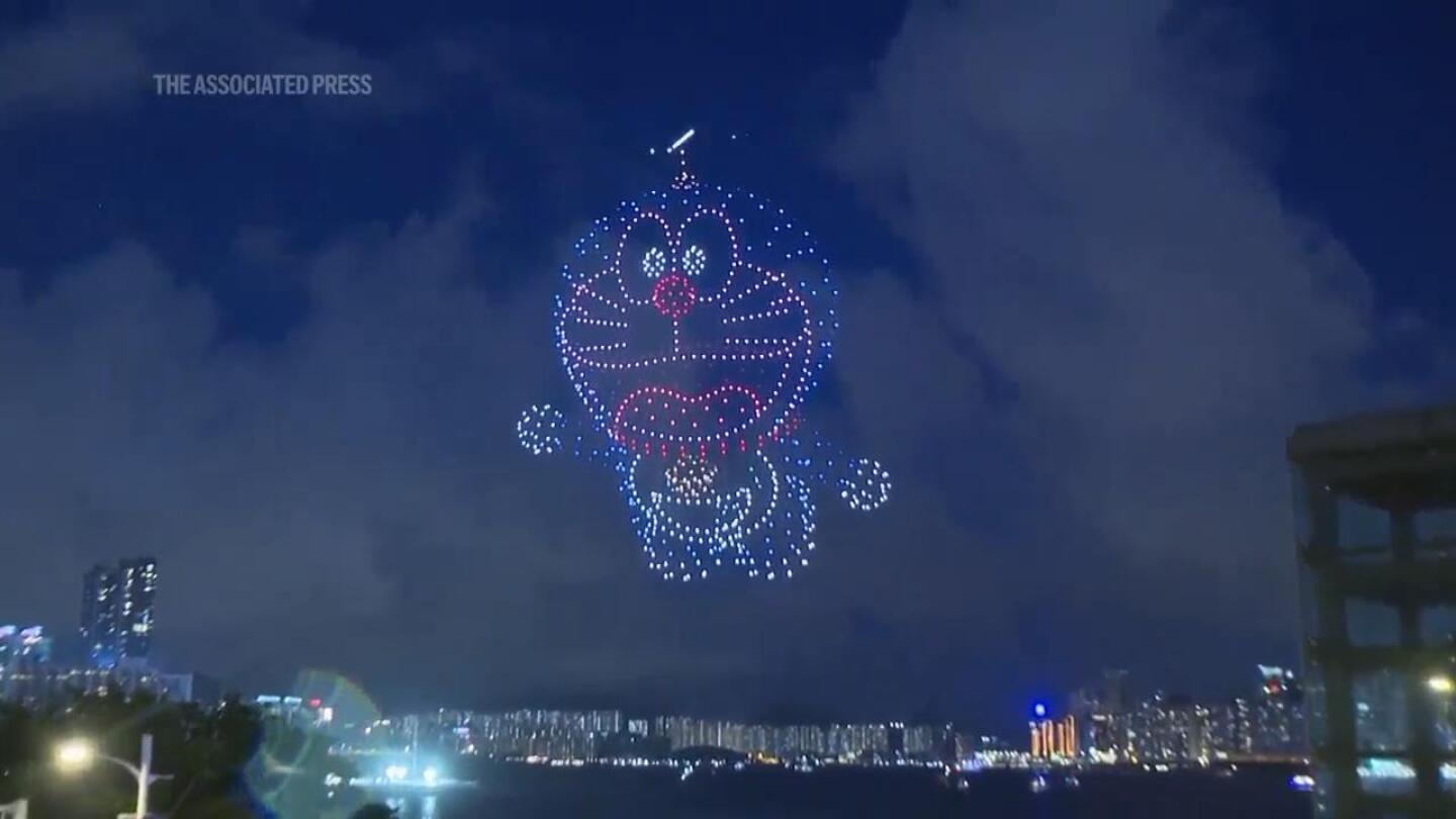 Japan’s Doraemon cartoon character returns to Hong Kong skies in massive drone show | AP News