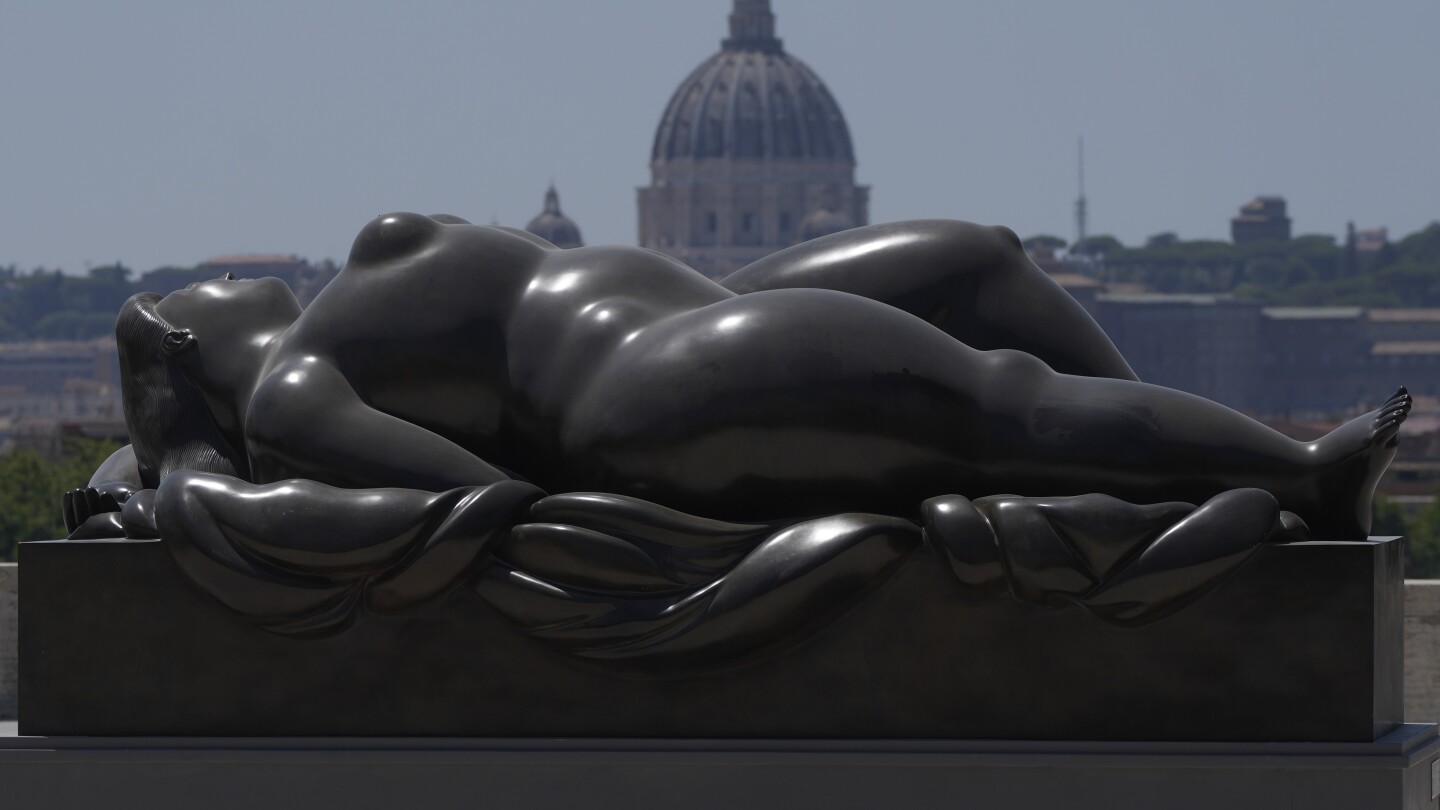 The late Colombian artist Botero is celebrated with an open-air sculpture exhibition in Rome