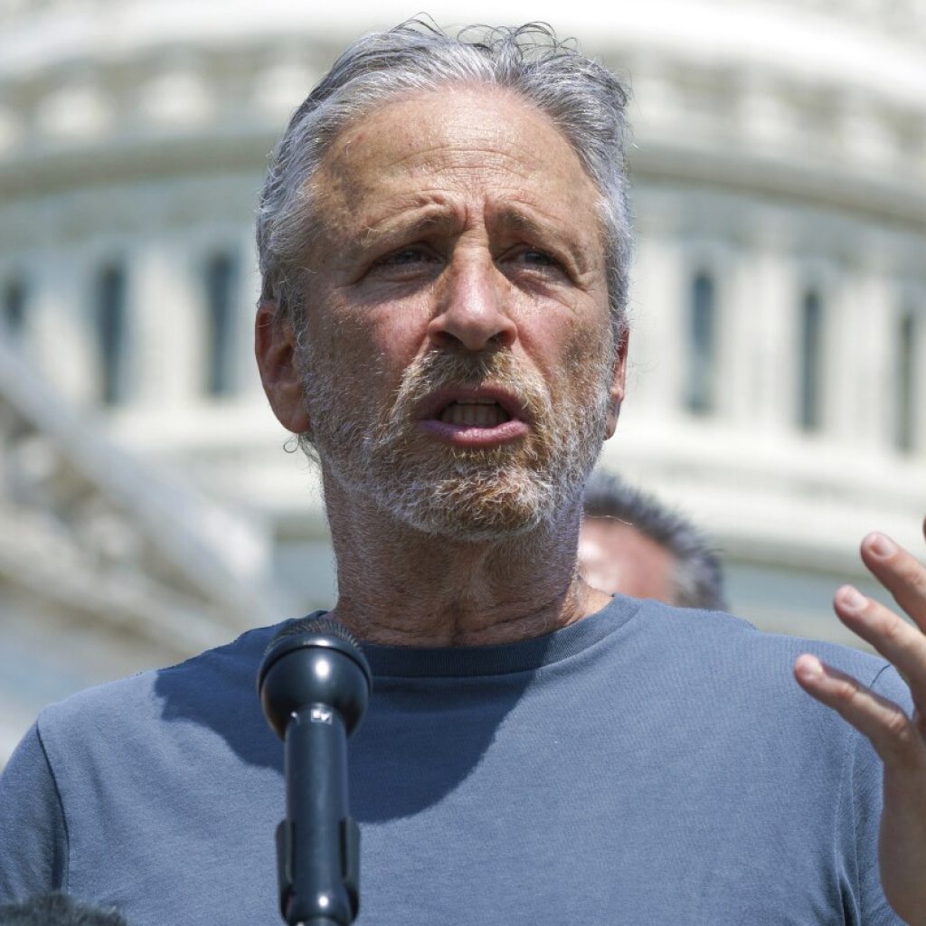 Jon Stewart pushes VA to help veterans sickened after post-9/11 exposure to uranium