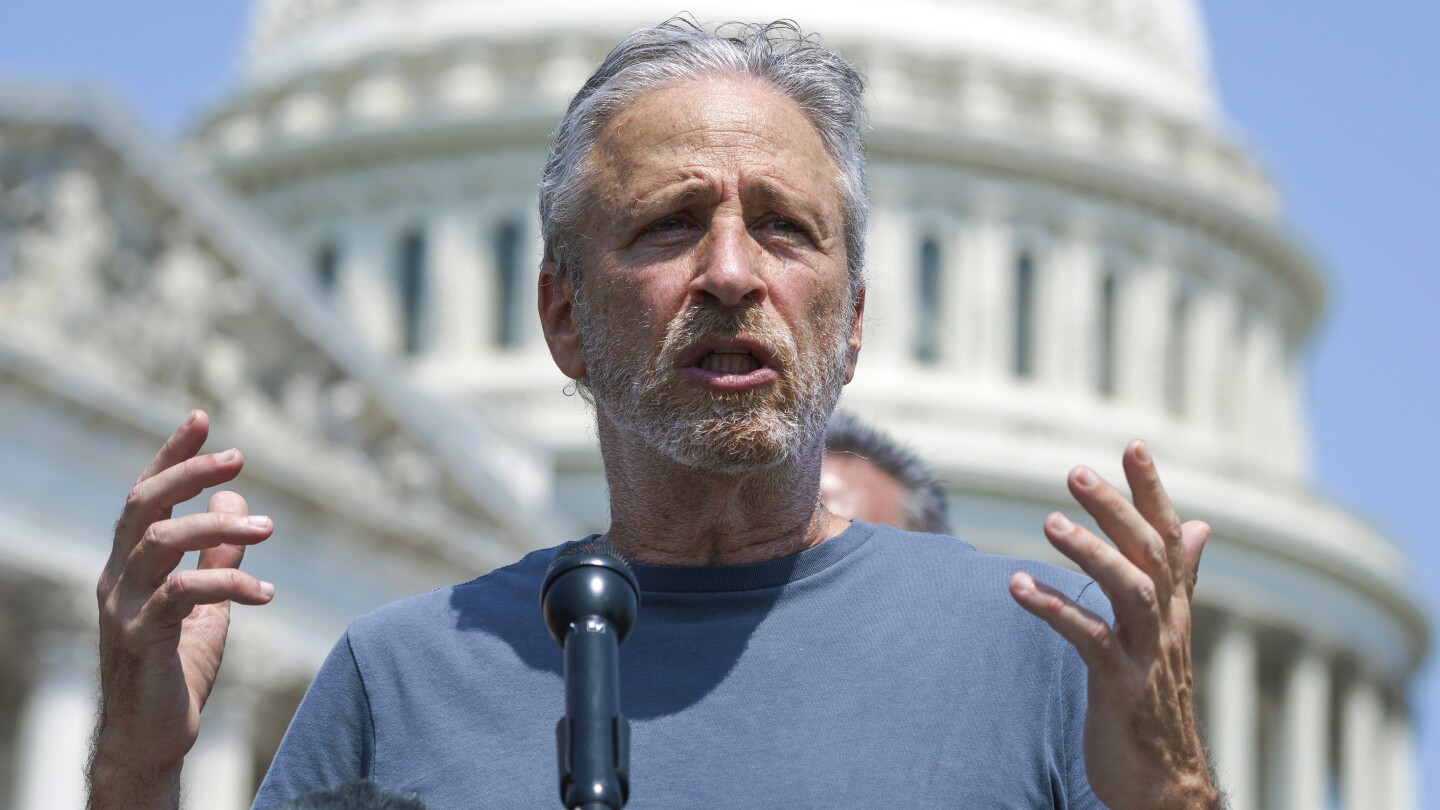 Jon Stewart pushes VA to help veterans sickened after post-9/11 exposure to uranium