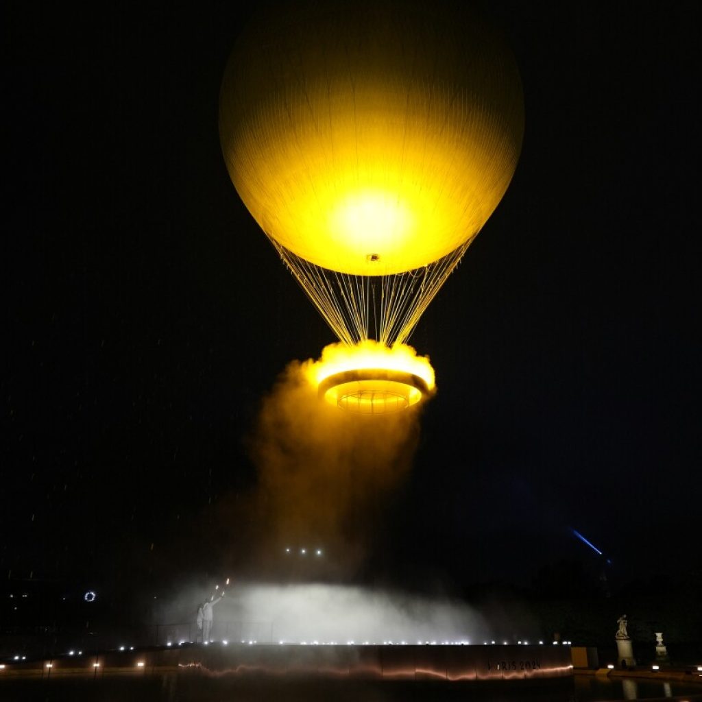 The cauldron at the Paris Olympics looks like a hot-air balloon