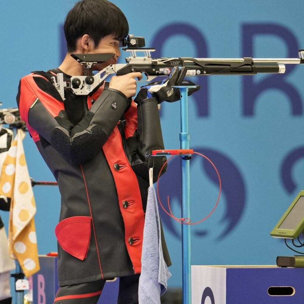 China wins the first gold medal of the 2024 Olympics in mixed team air rifle shooting