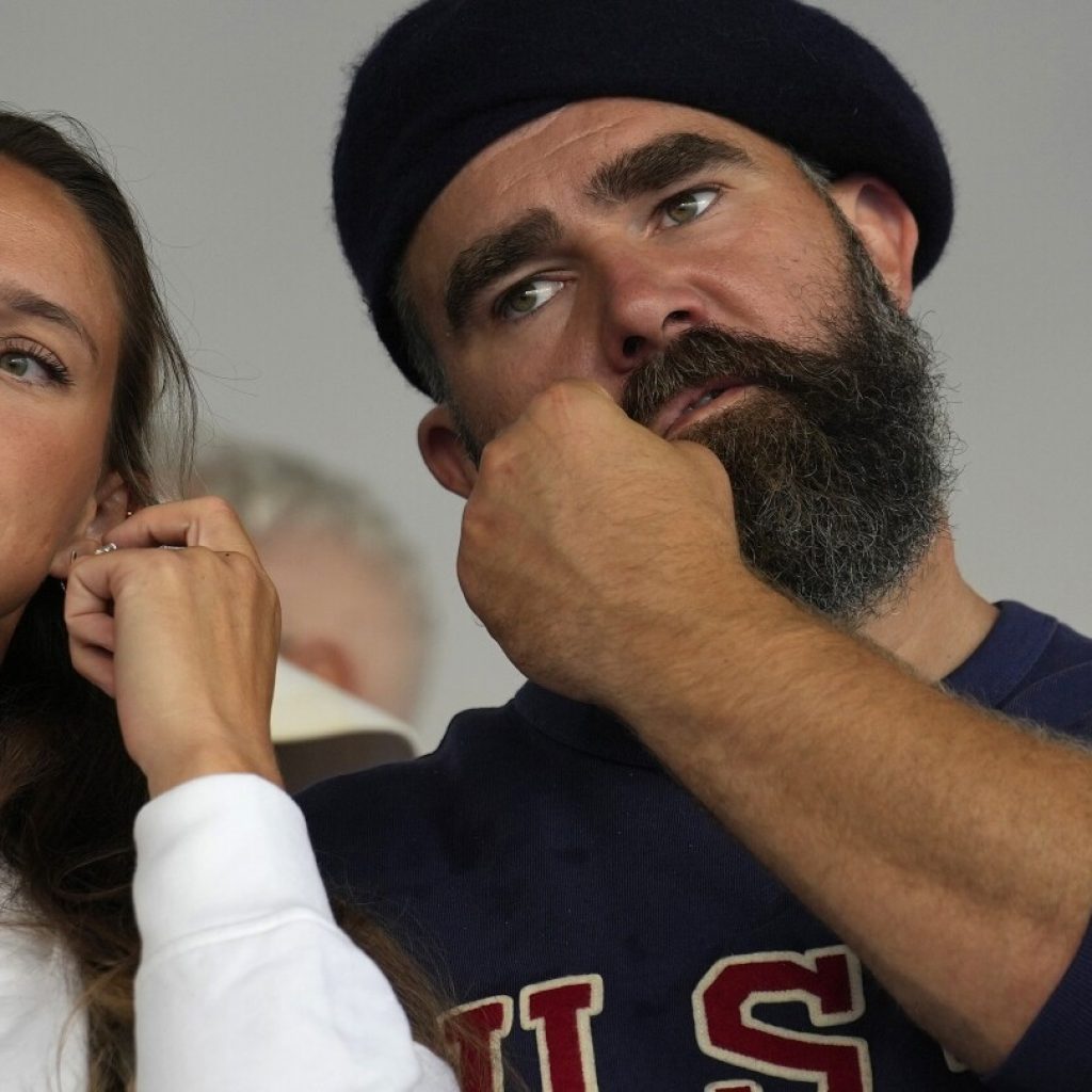 Jason Kelce recruited by rugby star Ilona Maher as the US Olympic women’s team’s super fan